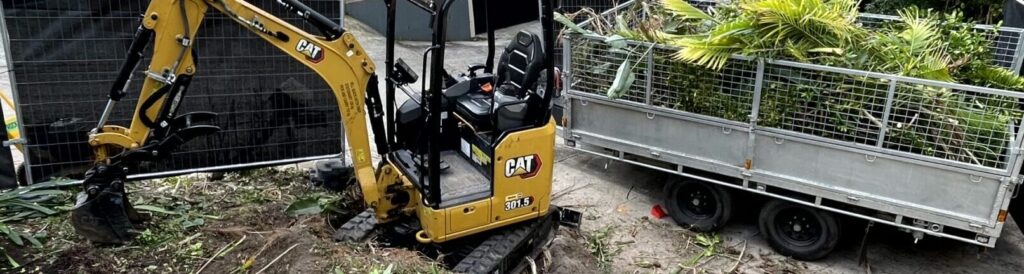 Vegetation removal and Demolition Sydney, Tight Access Mini Excavation